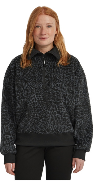 2025 O'Neill Mujer Imprescindible: Sudadera Con Media Cremallera Fleece 1350089 - Black Animalica